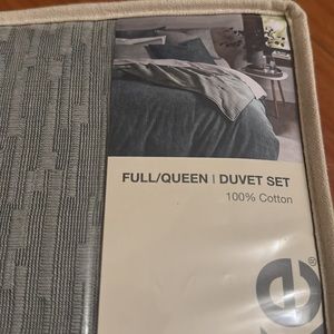 Oaks Matelasse FQ Duvet Set SIZE Full/Queen brand new gray ( dark green  )